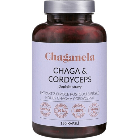 Chaganela Chaga extract met cordyceps 150 capsules