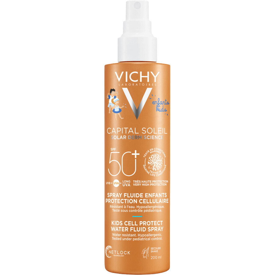 Vichy Capital Soleil Fluid Spray potrivit și pentru pielea sensibilă a copiilor SPF50+ 200 ml