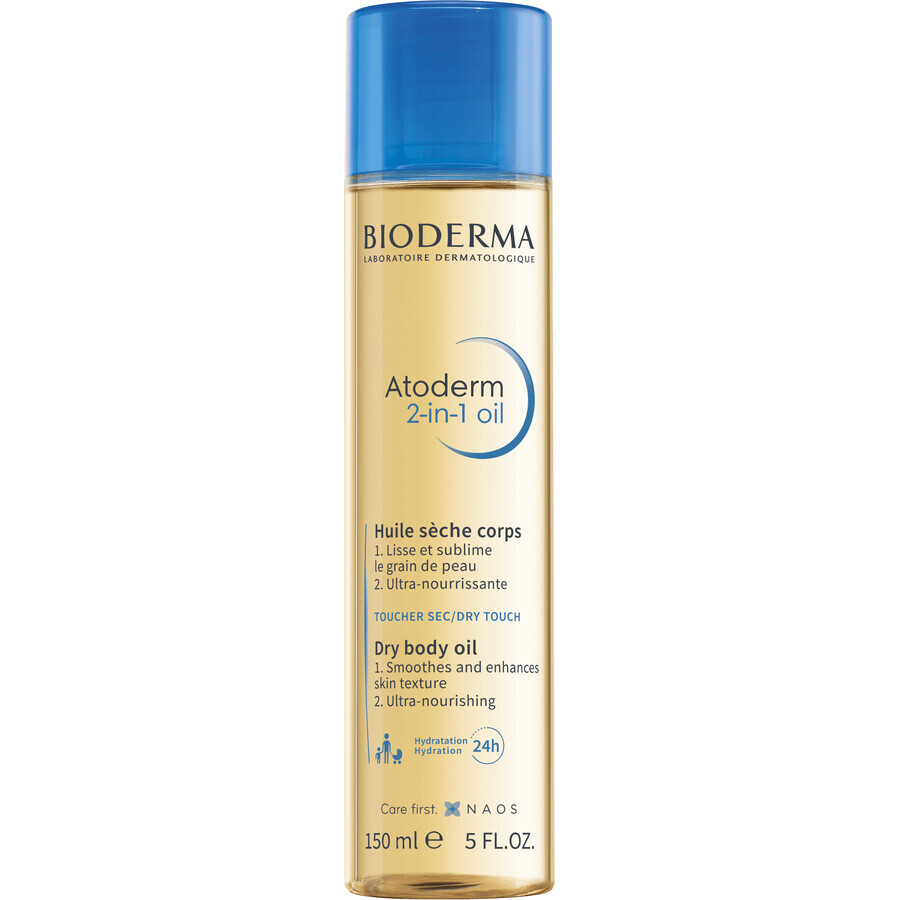 Bioderma Atoderm Oil 2in1, Olio secco nutriente con effetto ammorbidente per pelli secche 150 ml