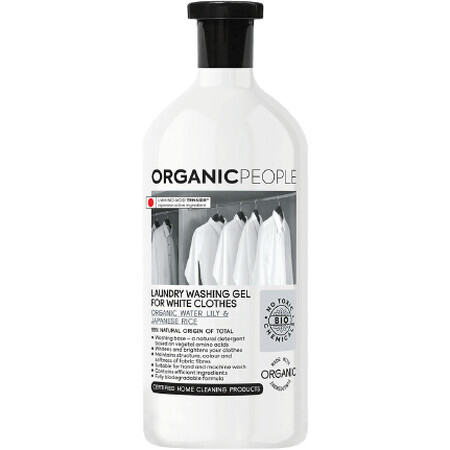 Organic People Eco wasgel voor wit linnen, waterlelie en Japanse rijst 1000 ml