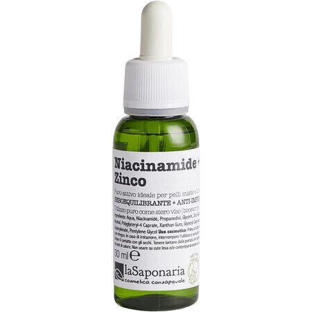 LaSaponaria Gezichtsserum - Niacinamide (vitamine B3) + zink 30 ml