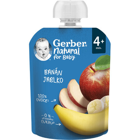 Gerber Natural Banane Apfel 4m+ 90 g