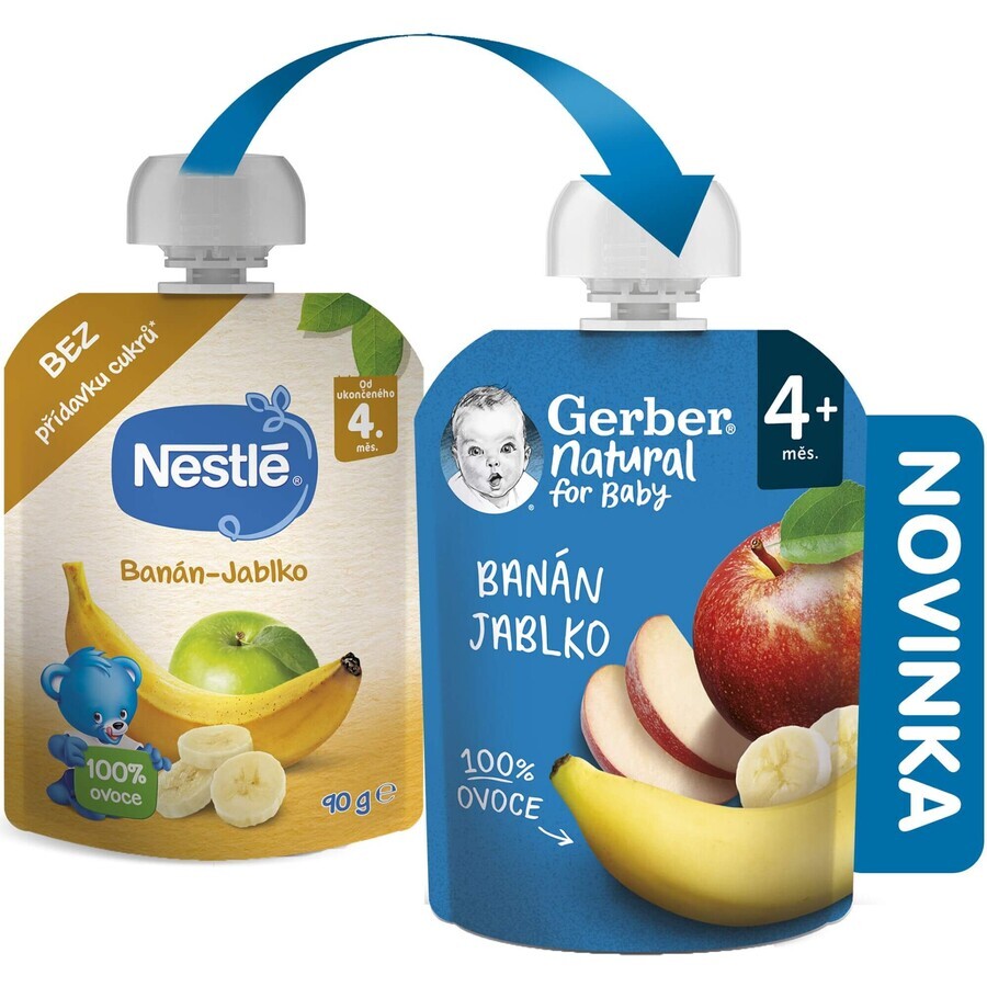 Gerber Natural Banane Apfel 4m+ 90 g