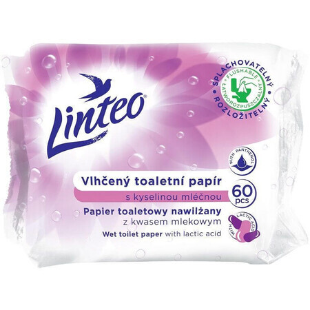 Linteo vochtig toiletpapier met melkzuur. 60 stuks