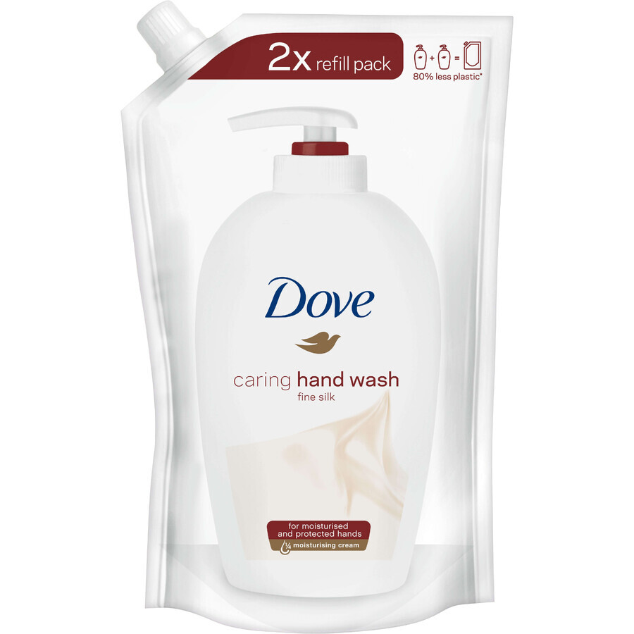 Navulling met Dove Fine Silk Vloeibare Handzeep 500 ml