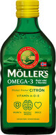 Mollers Omega 3 Visolie, levertraan met citroensmaak 250 ml