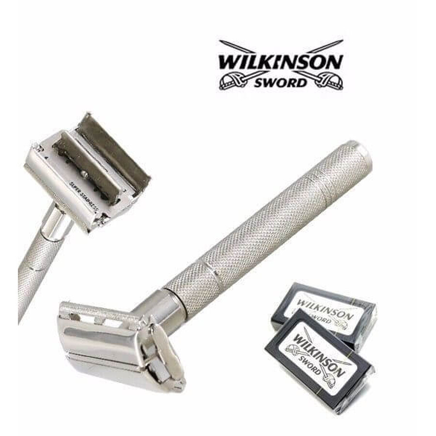 Maquinilla de afeitar Wilkinson Sword Men, doble filo, metal vintage