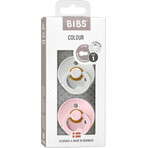 BIBS Colour natural rubber teats BIBS Colour - , size 1, Vanilla/Blush 2 pcs