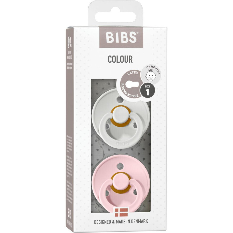 BIBS Colour natural rubber teats BIBS Colour - , size 1, Vanilla/Blush 2 pcs