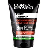 L'Oréal Paris Men Expert Pure Carbon 3in1 Gel de curățare împotriva imperfecțiunilor pielii 100 ml