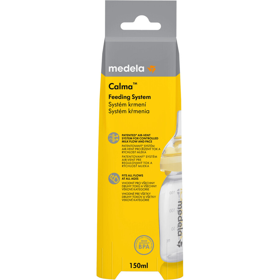 Medela Calma™ bottle for breastfed babies - with pacifier 150 ml