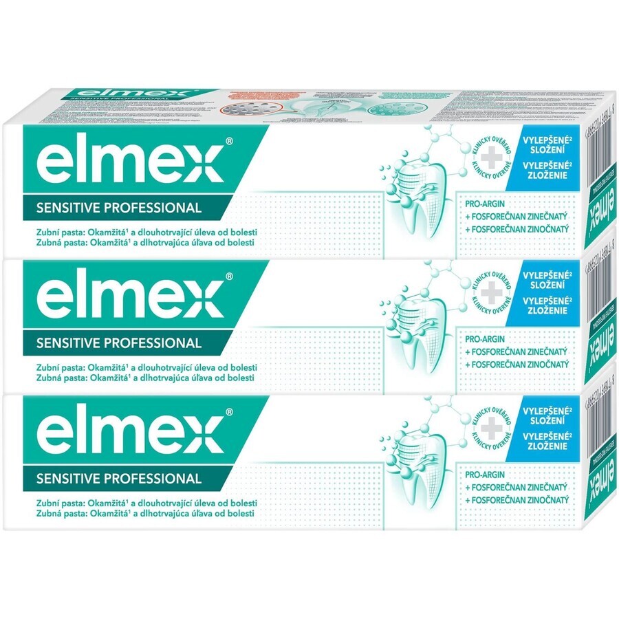 Elmex Sensitive Professional Gentle whitening tandpasta voor gevoelige tanden 3 x 75 ml