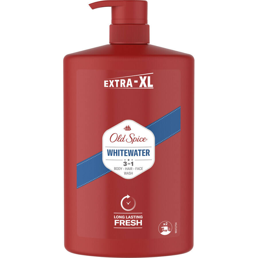 Old Spice Whitewater Gel douche et shampooing pour hommes au parfum frais 1000 ml