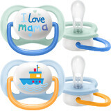 Philips Avent Ultra air Text Soother 0-6m boy 2 pcs