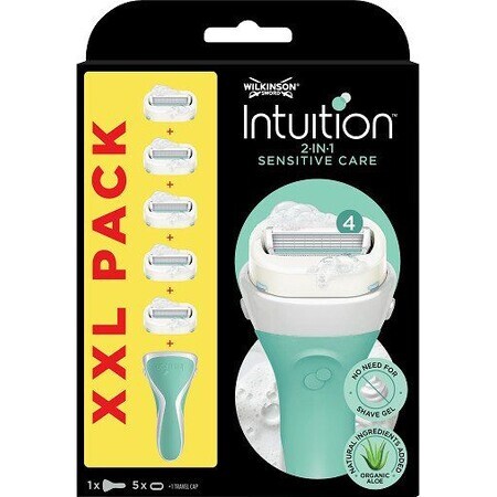 Wilkinson Sword Rasiermesser Intuition Sensitive Care XXL + Ersatzköpfe 5 Stück