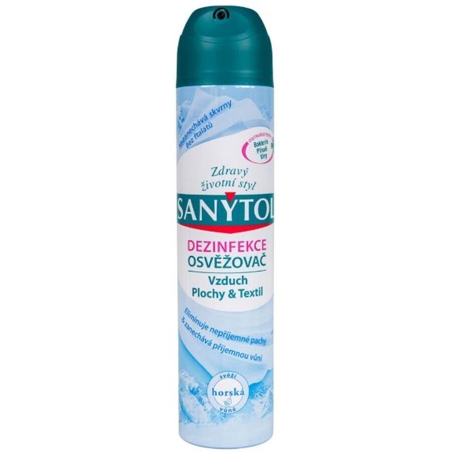 Sanytol Déodorant désinfectant, surfaces et textiles Parfum de montagne 300 ml