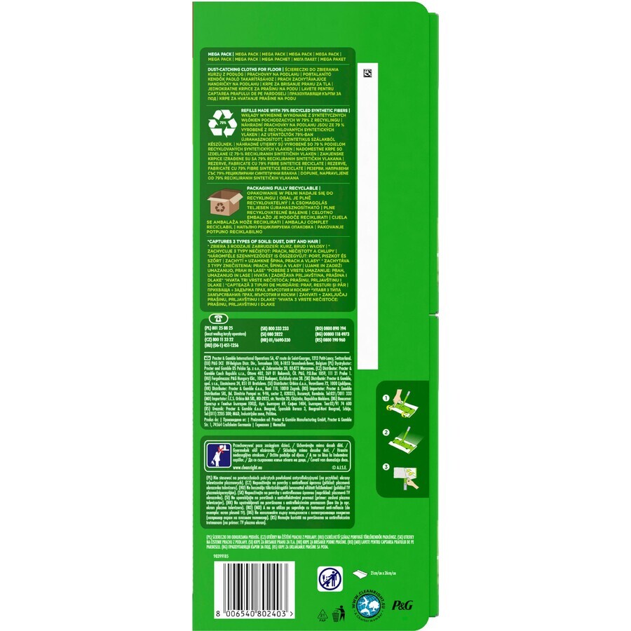 Swiffer Limpiapolvo para mopas de recambio 72 uds.