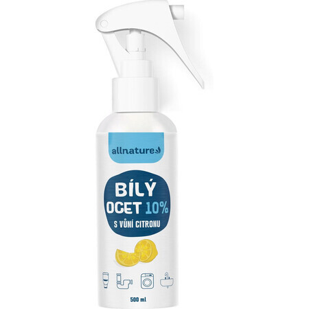 Allnature Witte azijn 10% met citroensmaak 500 ml