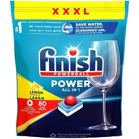 Finish Powerball All in 1 All in 1 Max Lemon dishwashing tablets 80 pcs