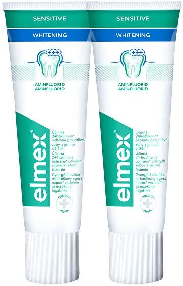 Elmex Whitening Tandpasta voor Gevoelige Tanden Sensitive Whitening Duopack 2 x 75 ml
