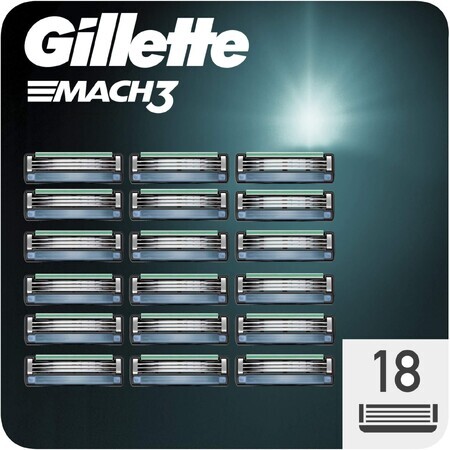 Gillette Mach3 Vervangscheerhoofden voor heren Mach3 18 stuks