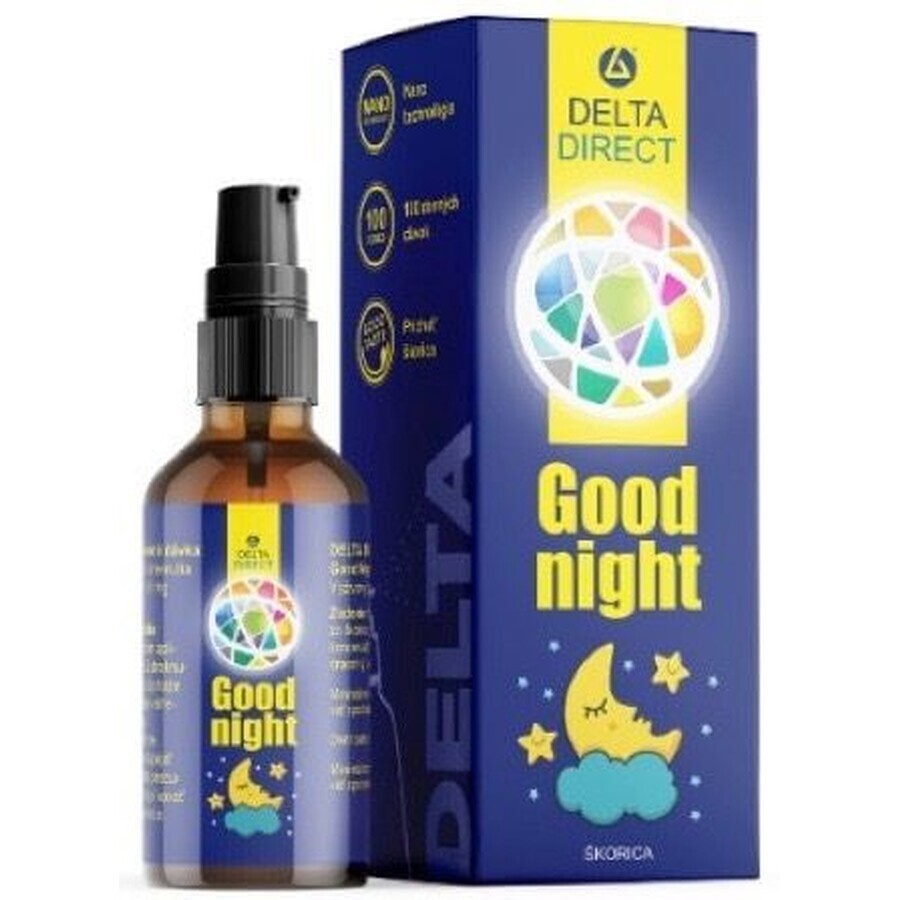 Delta Direct Good Night Vloeibare Melatonine met dispenser voor onder de tong kaneel 30 ml