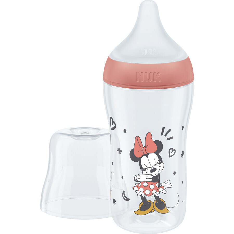 Nuk Perfect Match Disney Flasche mit Temperaturkontrolle, rot 260 ml