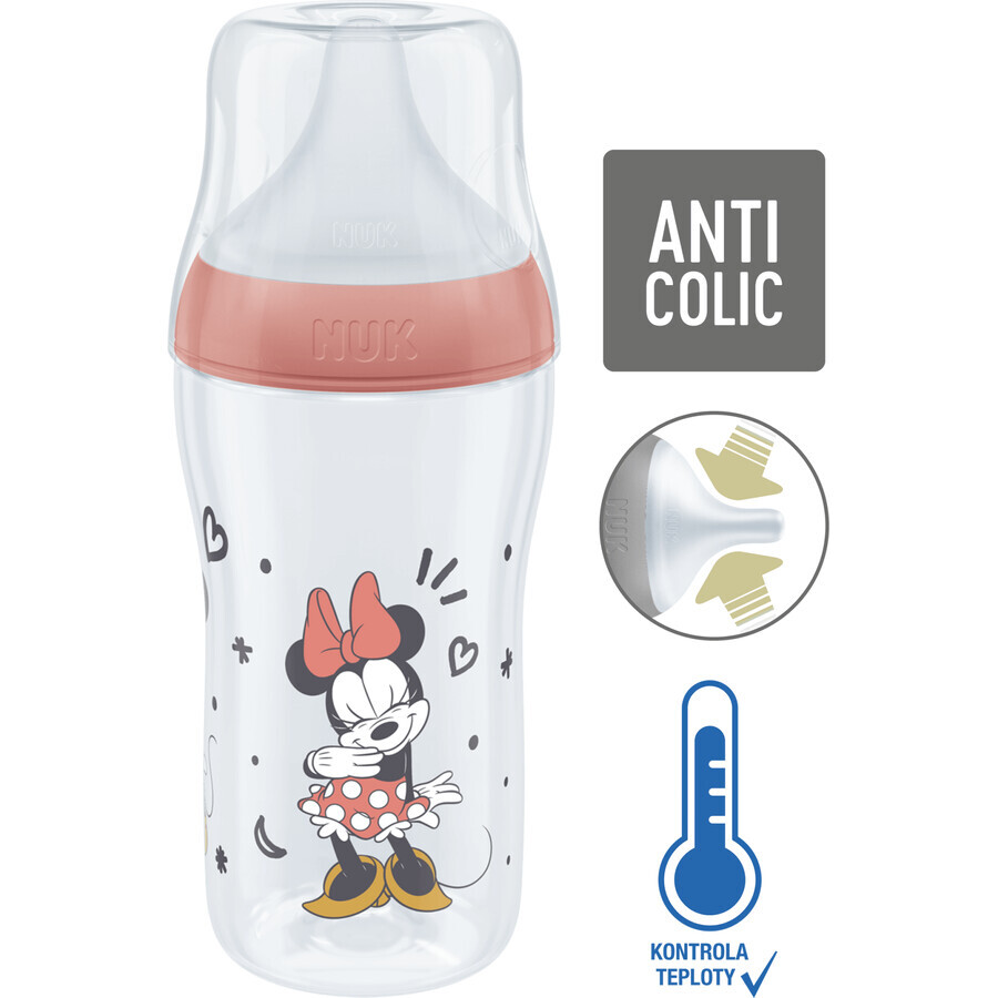 Nuk Perfect Match Disney Flasche mit Temperaturkontrolle, rot 260 ml