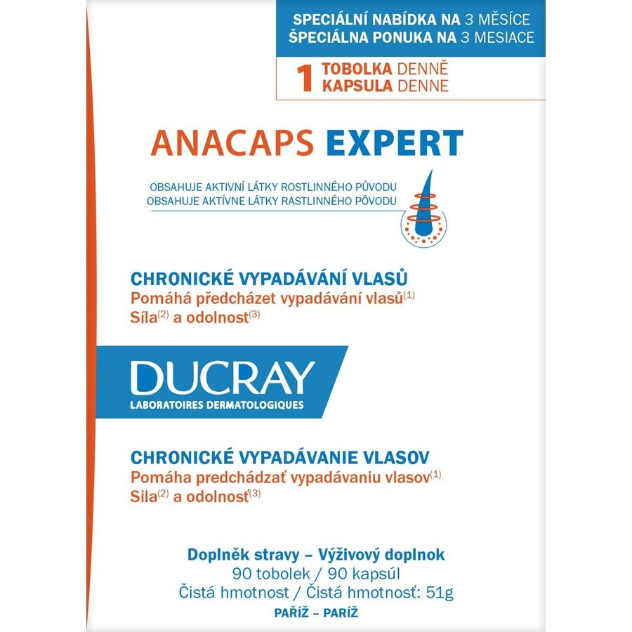 Ducray Anacaps Expert - pierderea cronică a părului 90 capsule