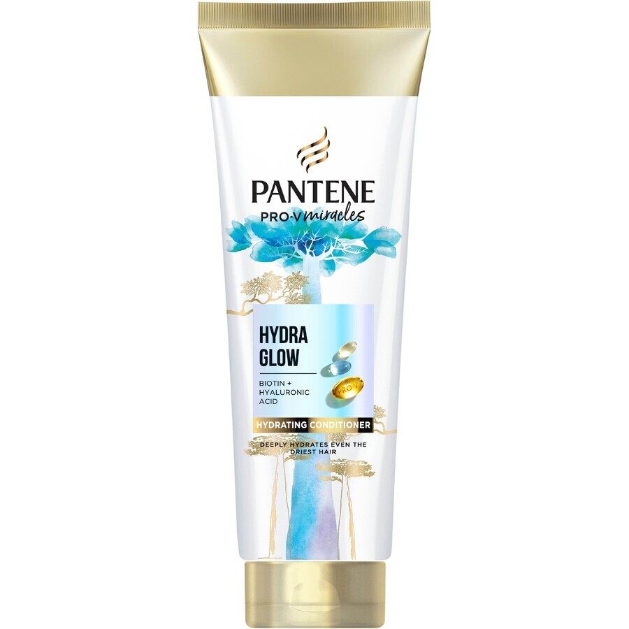 Pantene Pro-V Miracles Hydra Glow Moisturising Conditioner, Conditionneur pour cheveux secs et abîmés avec Biotine 160 ml