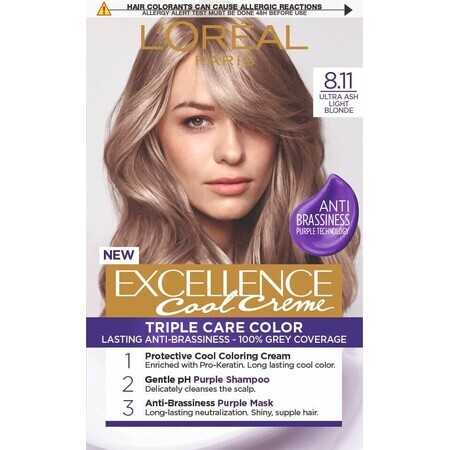 L'Oréal Paris Excellence Cool Creme culoare permanentă 8.11 Ultra cenușă blond deschis 192 ml