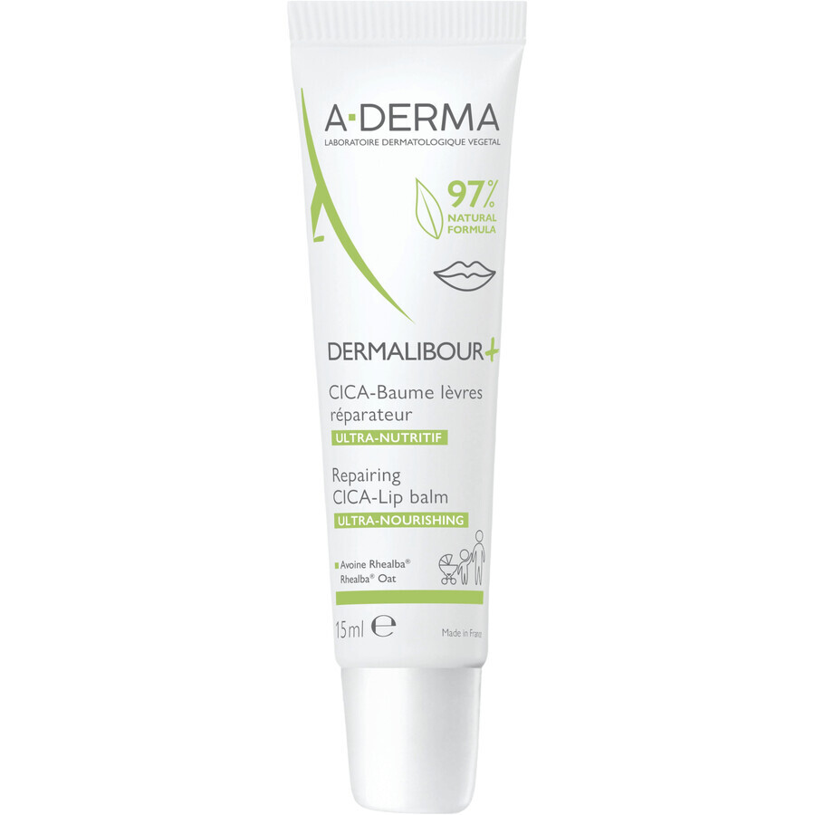 A-Derma Reparative CICA-Lip Balm pour les lèvres gercées et irritées 15 ml