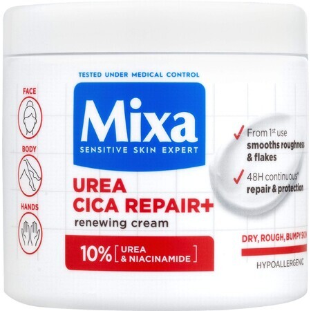 Mixa Urea Cica Repair+ trattamento rigenerante per pelli molto secche e ruvide, 400 ml