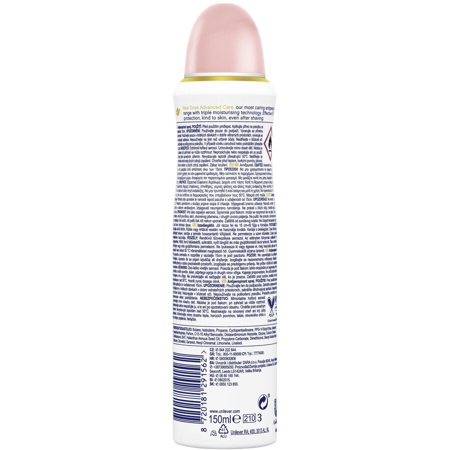 Dove Advanced care Invisible care anti-transpirant spray 150 ml