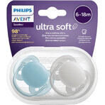 Philips Avent Soother Ultrasoft Premium neutru 6-18m băiat 2 buc