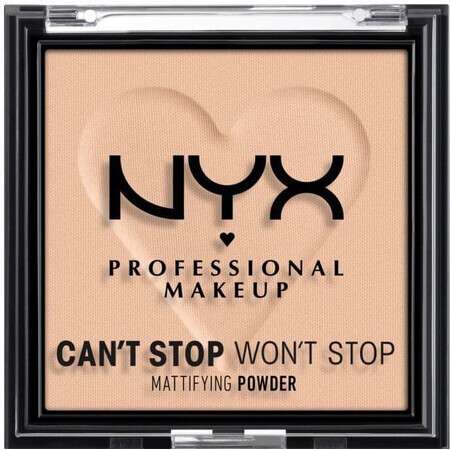 NYX Professional Makeup Can't Stop Won't Stop Mattifying Powder Kompaktpuder - Farbton 03 Light Medium 6 g