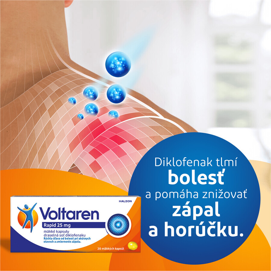 Voltaren Rapid 25 mg soft capsules for fast pain relief with anti-inflammatory effect 20 soft capsules