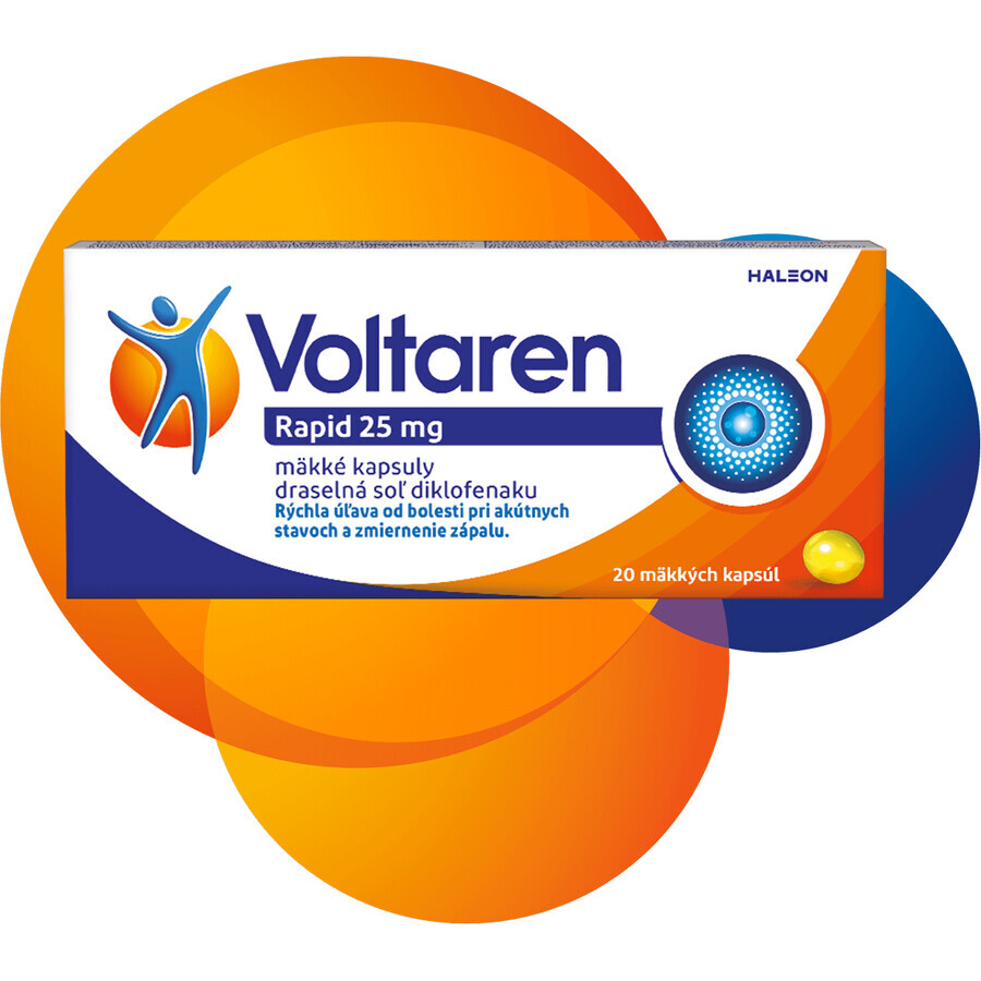 Voltaren Rapid 25 mg soft capsules for fast pain relief with anti-inflammatory effect 20 soft capsules