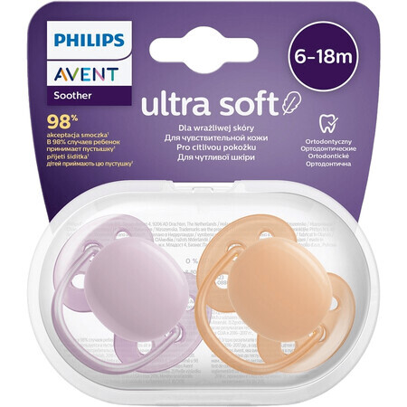 Philips Avent Ultrasoft Premium Premium Neutral Pacifier 6-18m Girl 2 pcs