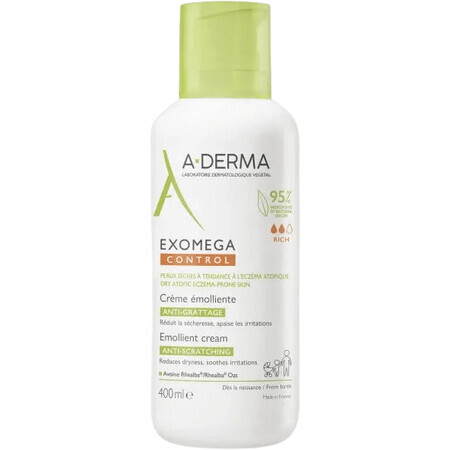 A-Derma Exomega control crème émolliente pour les peaux sèches sujettes à l'eczéma atopique 400 ml