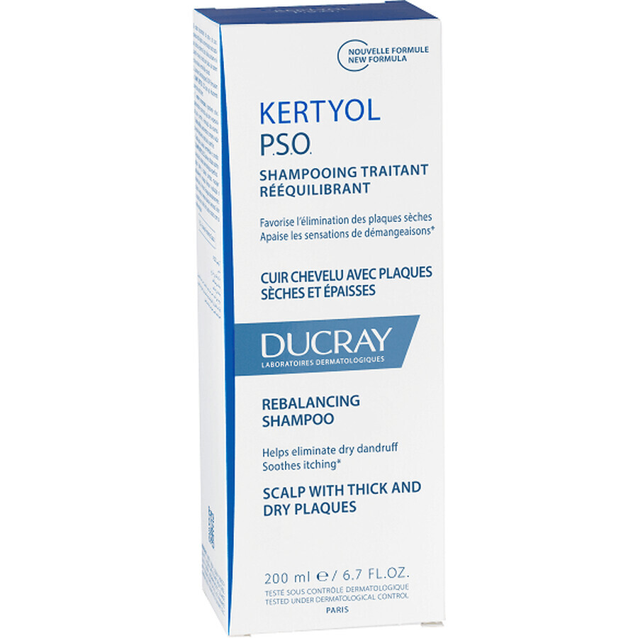 Ducray Kertyol PSO Shampooing traitant qui rétablit l'équilibre du cuir chevelu en cas de psoriasis 200 ml