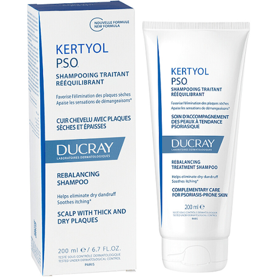 Ducray Kertyol PSO Shampooing traitant qui rétablit l'équilibre du cuir chevelu en cas de psoriasis 200 ml