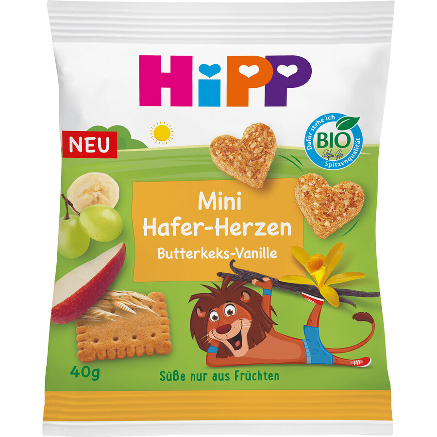 HiPP Organic Fruit and Cereal Hearts Biscuits with butter-Vanilla 40 g