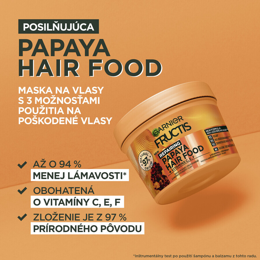 Garnier Fructis Hair Food Maschera per capelli alla papaya, 400 ml