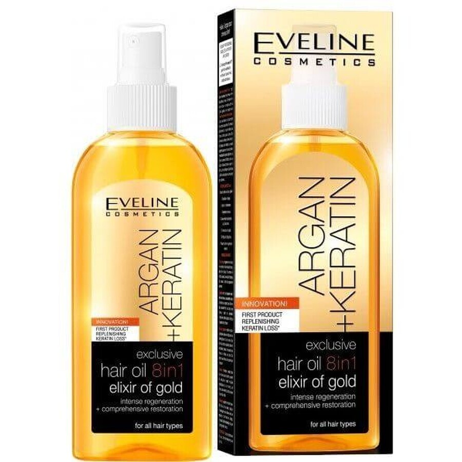 Eveline Cosmetics Argan + Keratin - Haaröl 8in1 150 ml