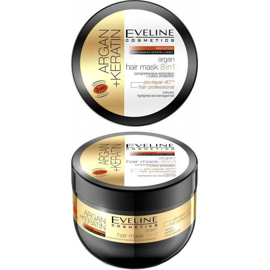 Eveline Cosmetics Argan + Keratin - Masque capillaire 8in1 300 ml