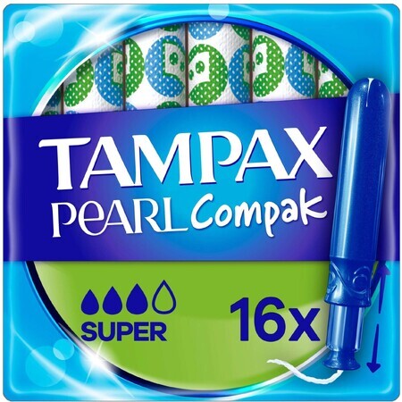 Tampax Compak Pearl Super Tampoane cu aplicator 16 buc