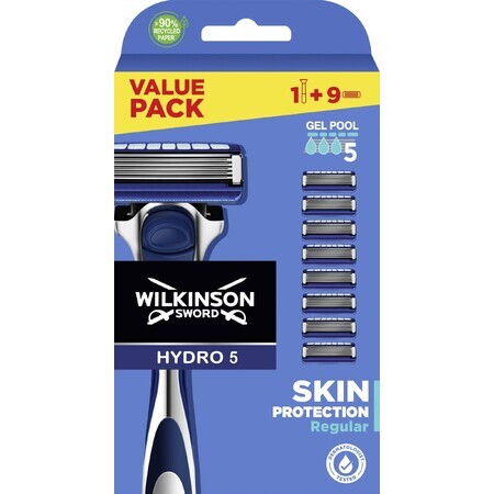 Wilkinson Sword Hydro 5 XXL afeitadora de protección + cabezales de recambio 9 piezas