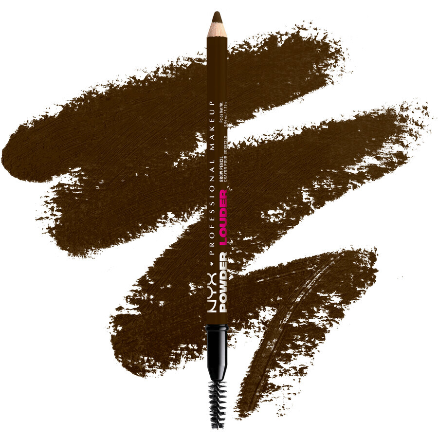 NYX Professional Makeup Powder Louder Brow Pencil Matita per sopracciglia, grigio marrone