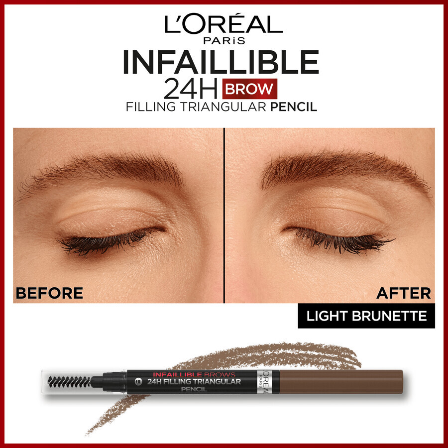 L'Oréal Paris Infaillible Brows 24H Filling Triangular Pencil 05 Light Brunette Eyebrow Pencil